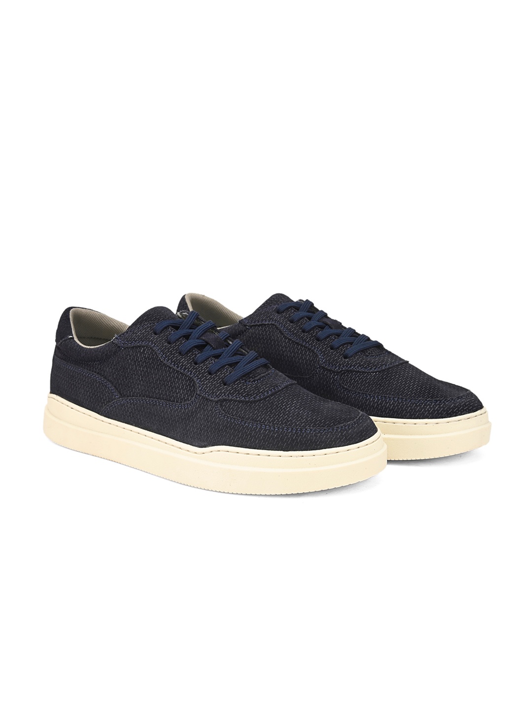 

Alberto Torresi Men Textured Lightweight Sneakers, Navy blue