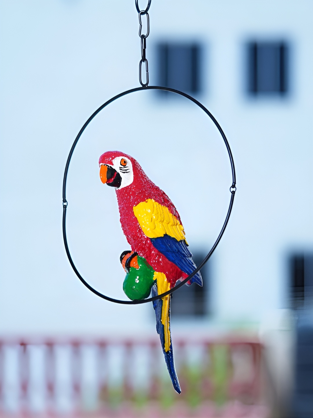 

eCraftIndia Red Large Parrot Bird Figurine Showpiece