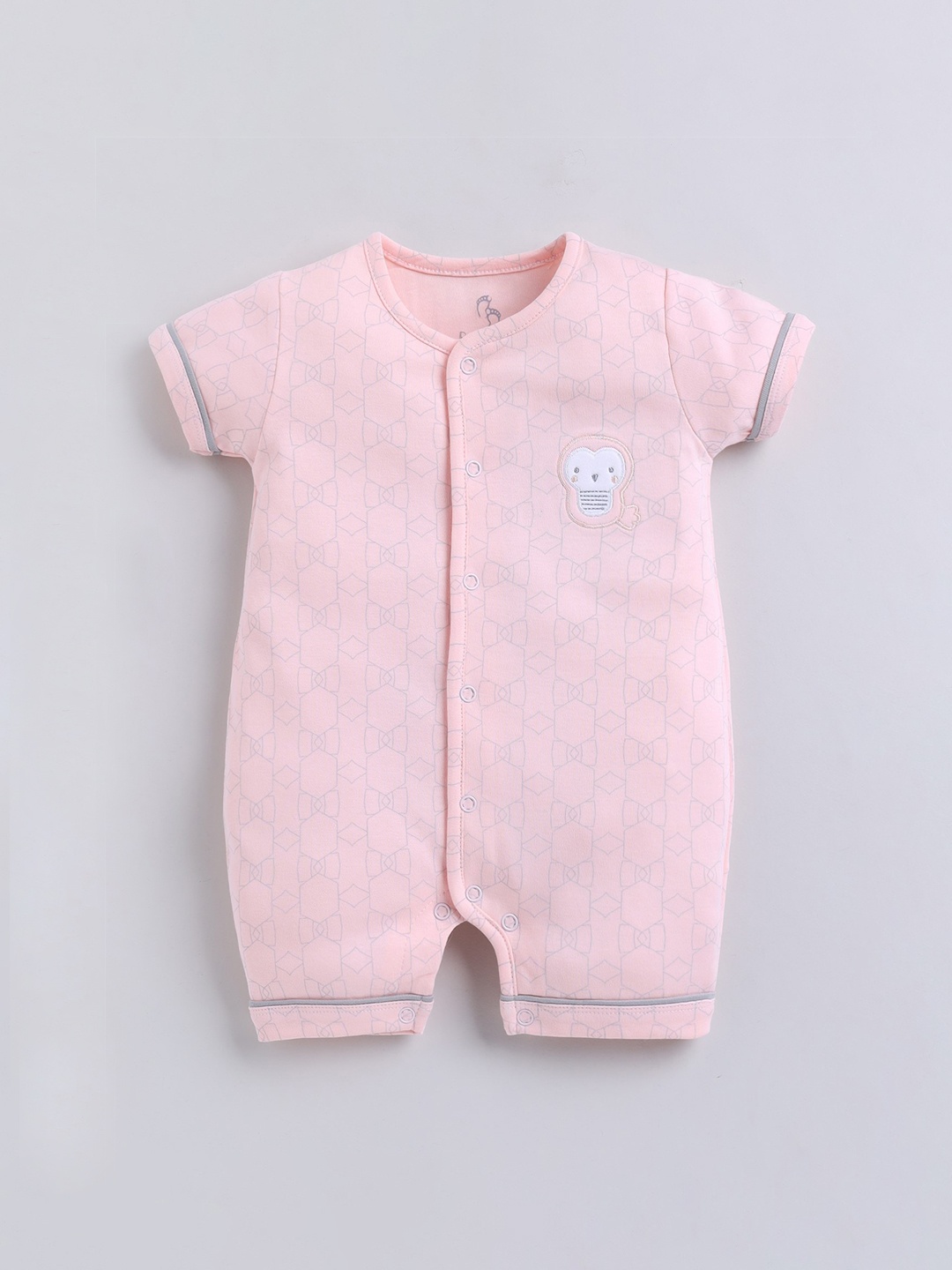 

BABY GO Infants Printed Pure-Cotton Rompers, Peach