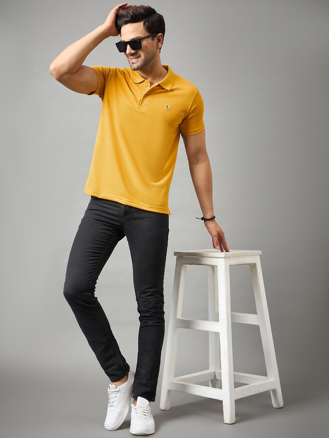 

Zigo Polo Collar Cotton T-shirt, Mustard