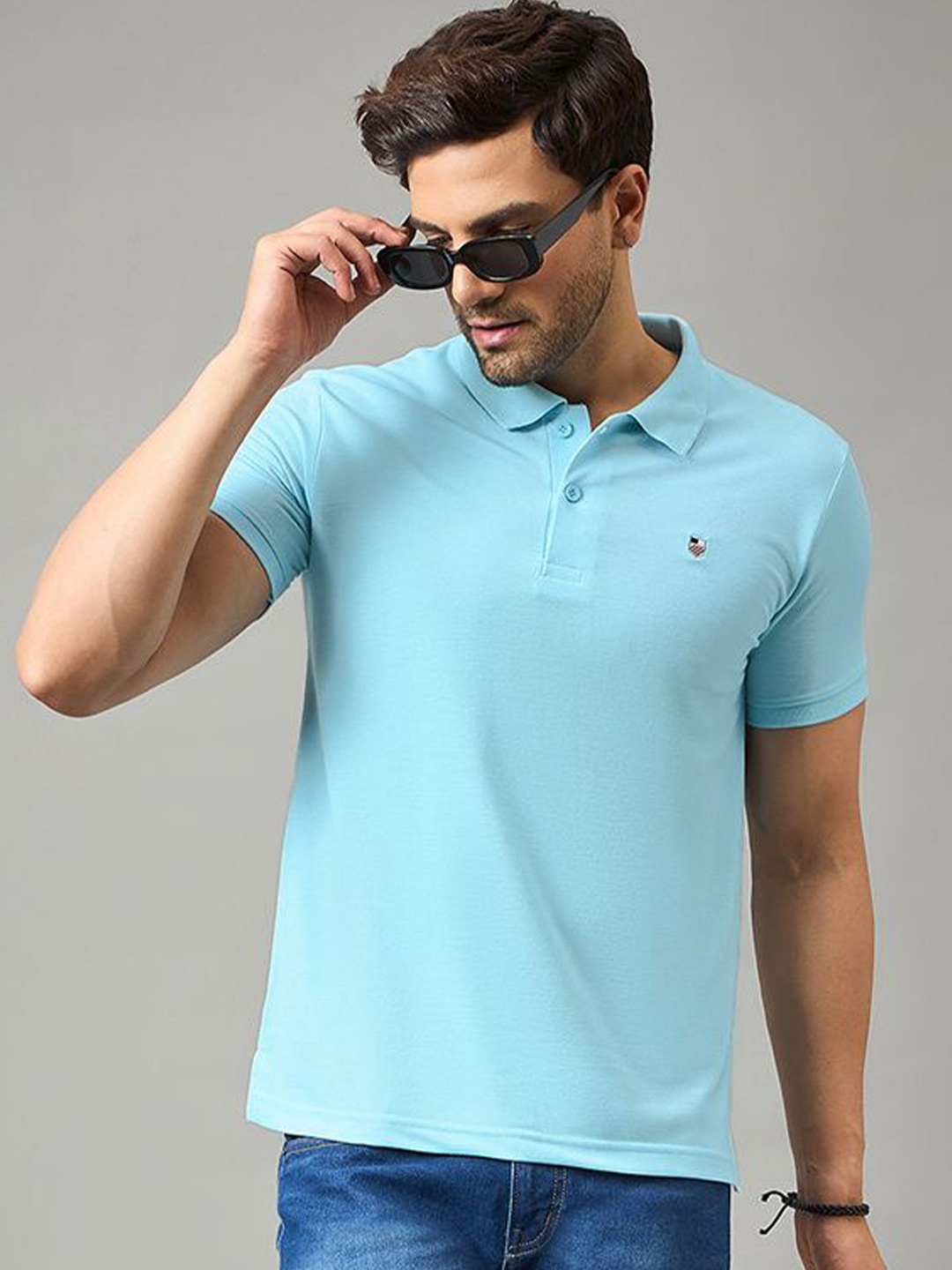 

Zigo Polo Collar Cotton T-shirt, Turquoise blue