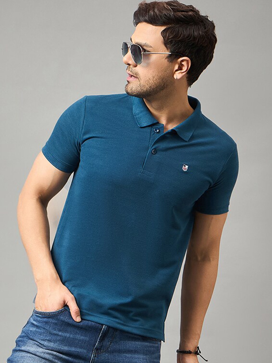 

Zigo Polo Collar Cotton T-shirt, Navy blue