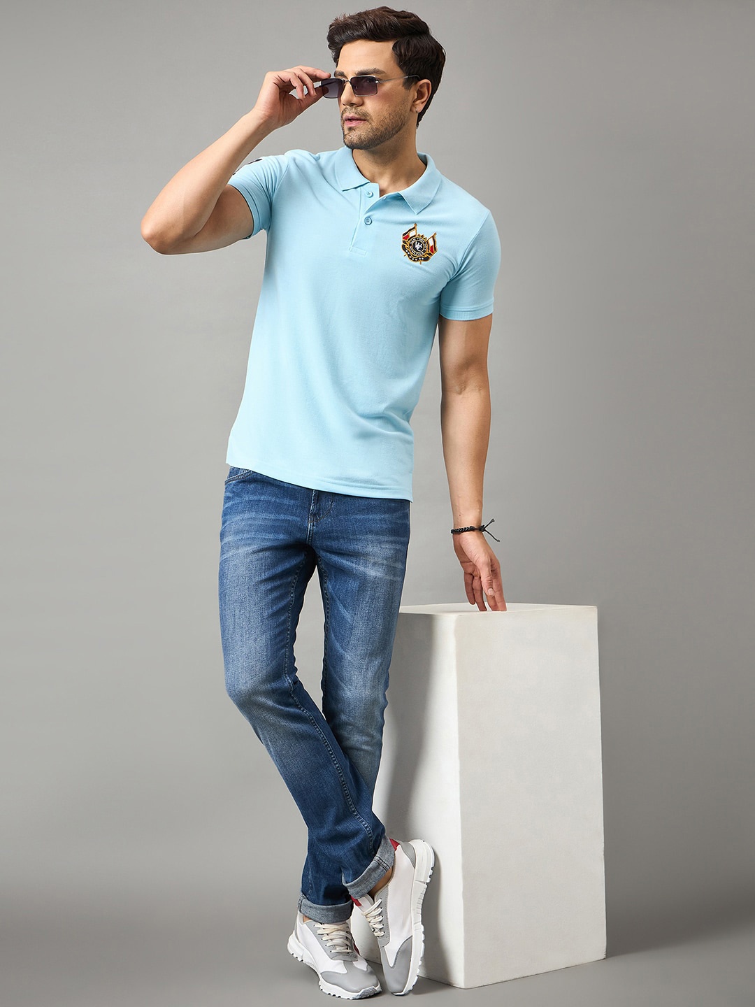 

Zigo Polo Collar Cotton T-shirt, Turquoise blue