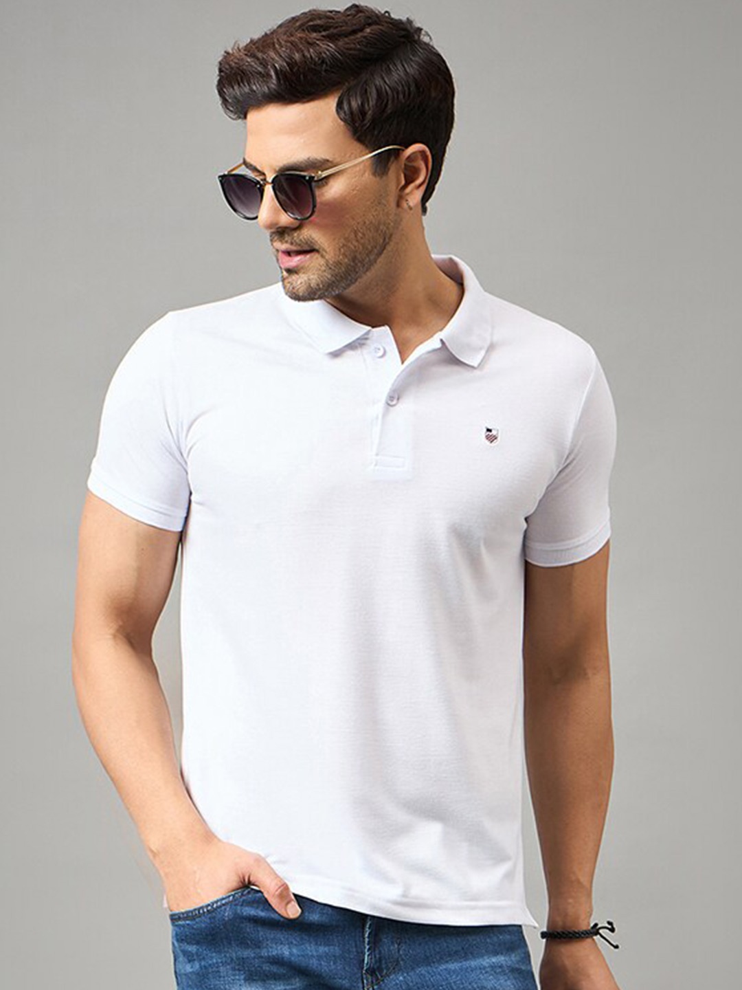 

Zigo Polo Collar Cotton T-shirt, White