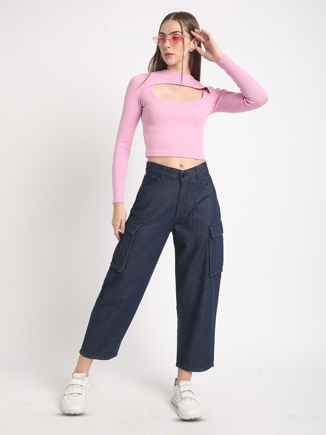 

Bene Kleed Cut Out Ribbed Fitted Crop Top, Lavender