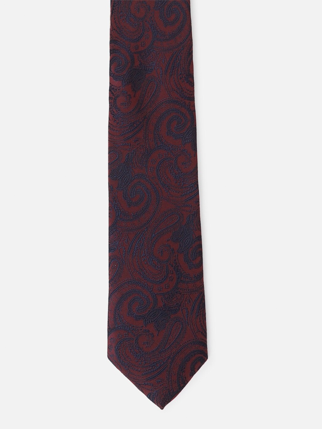 

Van Heusen Men Woven Design Skinny Tie, Maroon