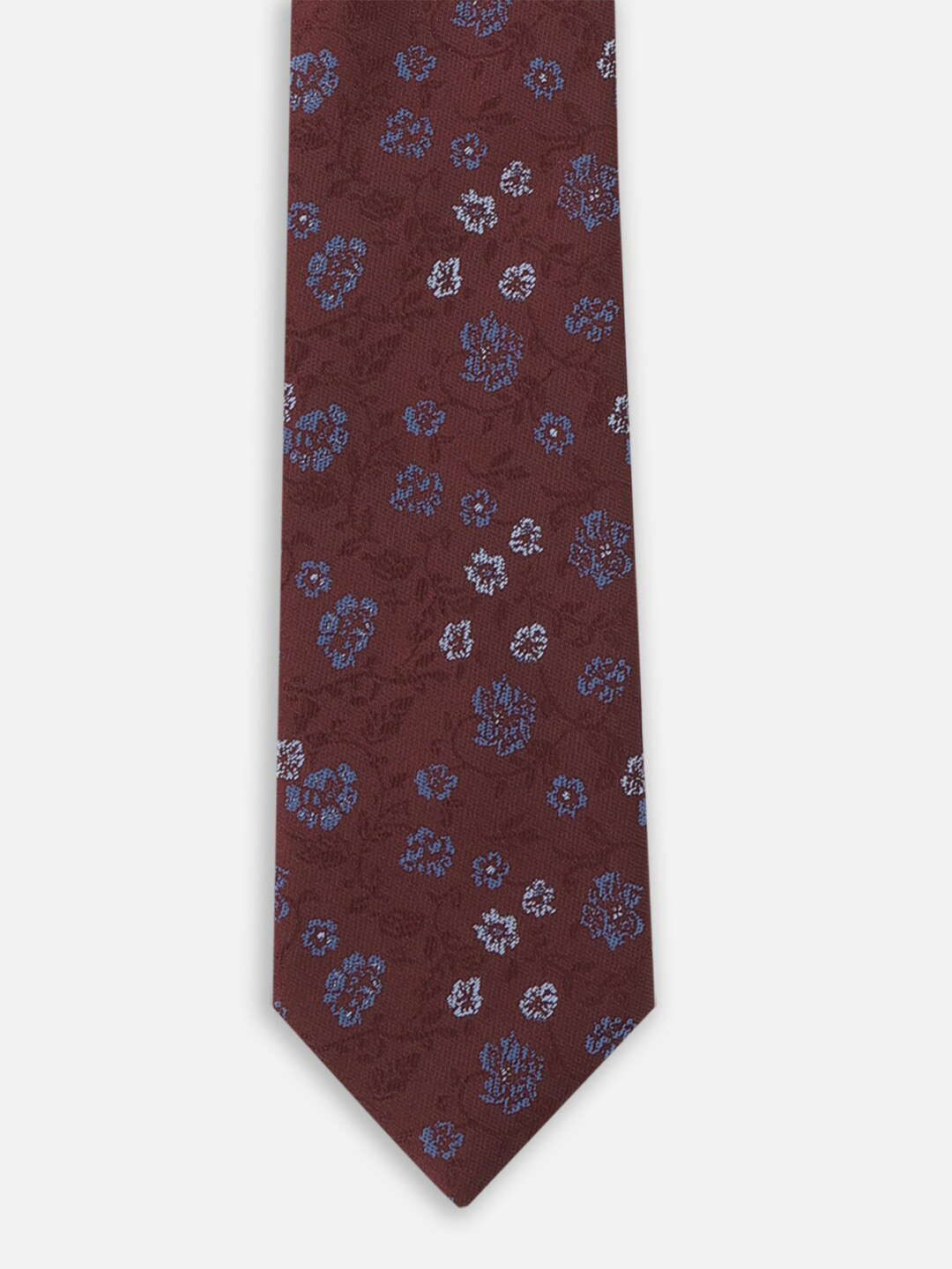 

Van Heusen Men Woven Design Skinny Tie, Maroon