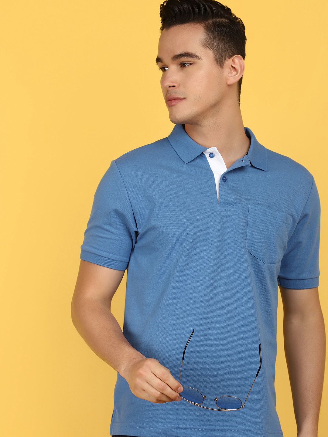 

V-Mart Polo Collar Cotton T-shirt, Blue