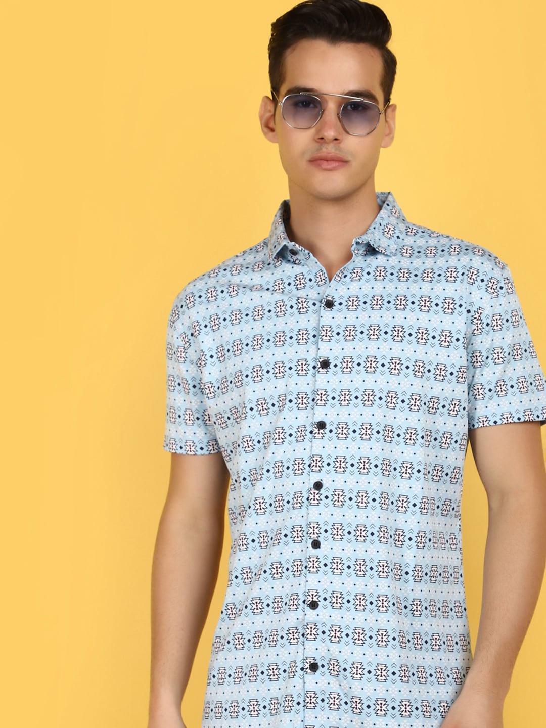 

V-Mart Conversational Printed Regular Fit Shirt, Blue