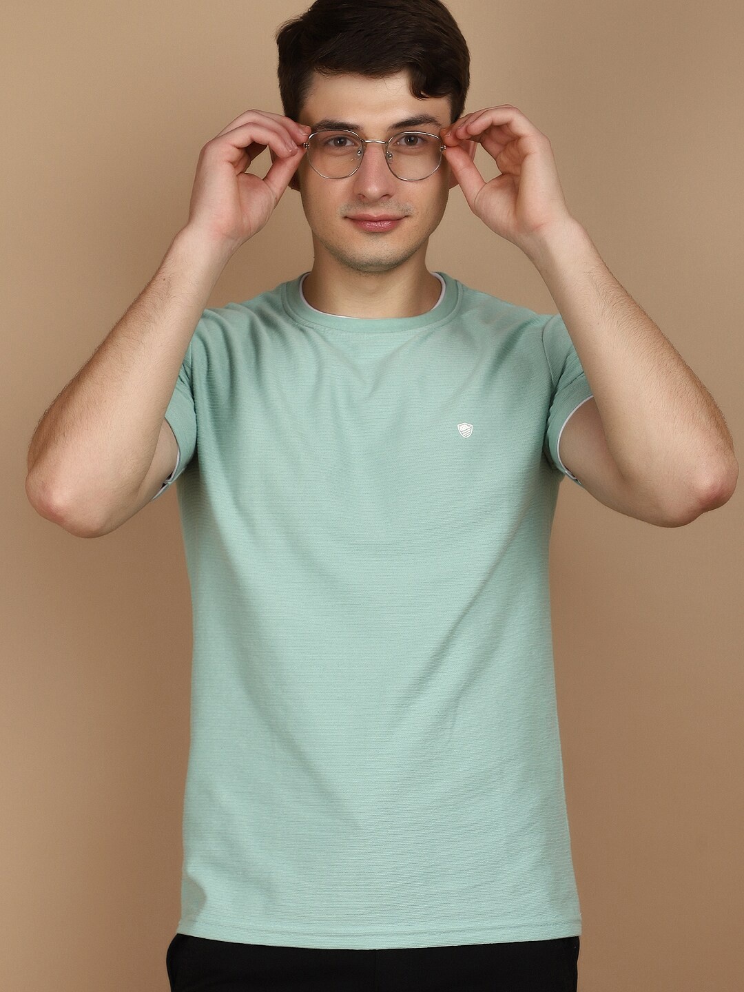 

V-Mart Round Neck Slim Fit Cotton T-shirt, Green
