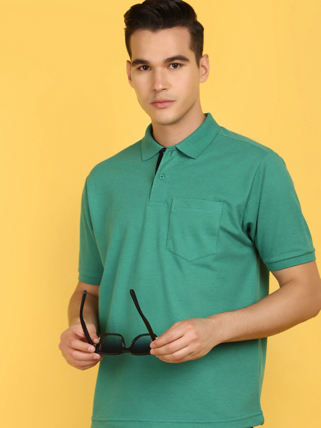 

V-Mart Polo Collar Cotton T-shirt, Green