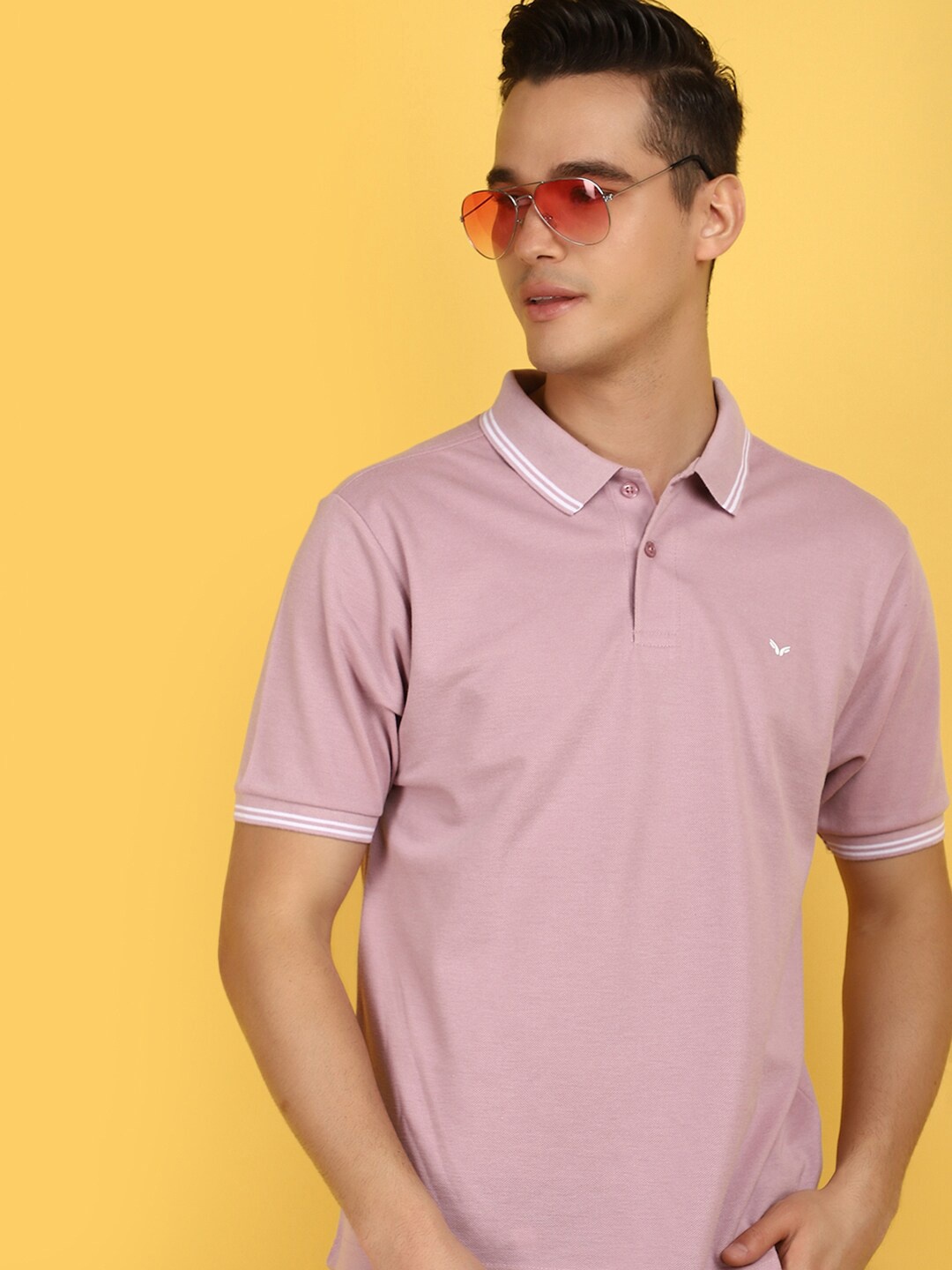 

V-Mart Polo Collar Casual T-shirt, Mauve