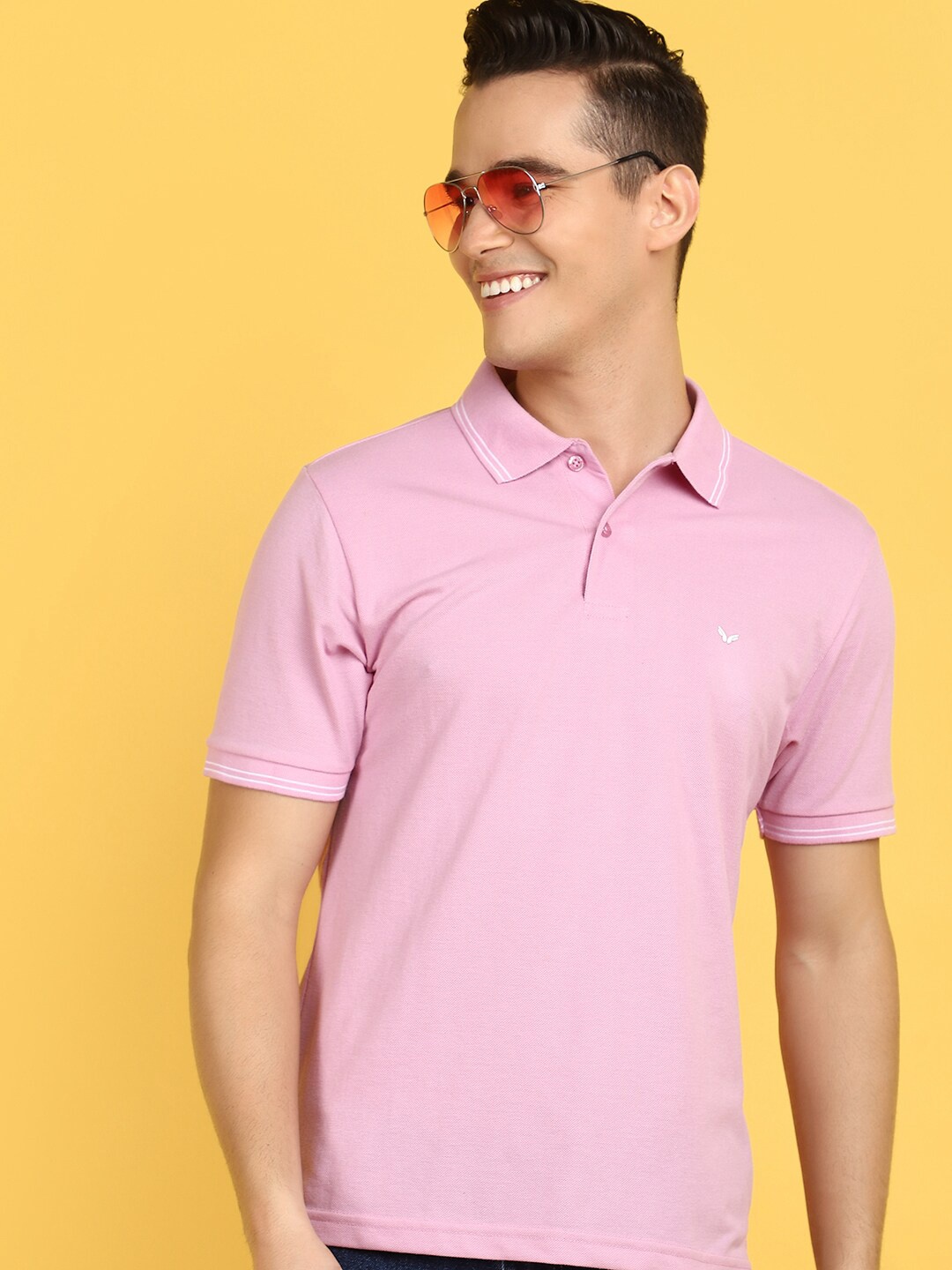 

V-Mart Polo Collar Cotton T-Shirt, Mauve