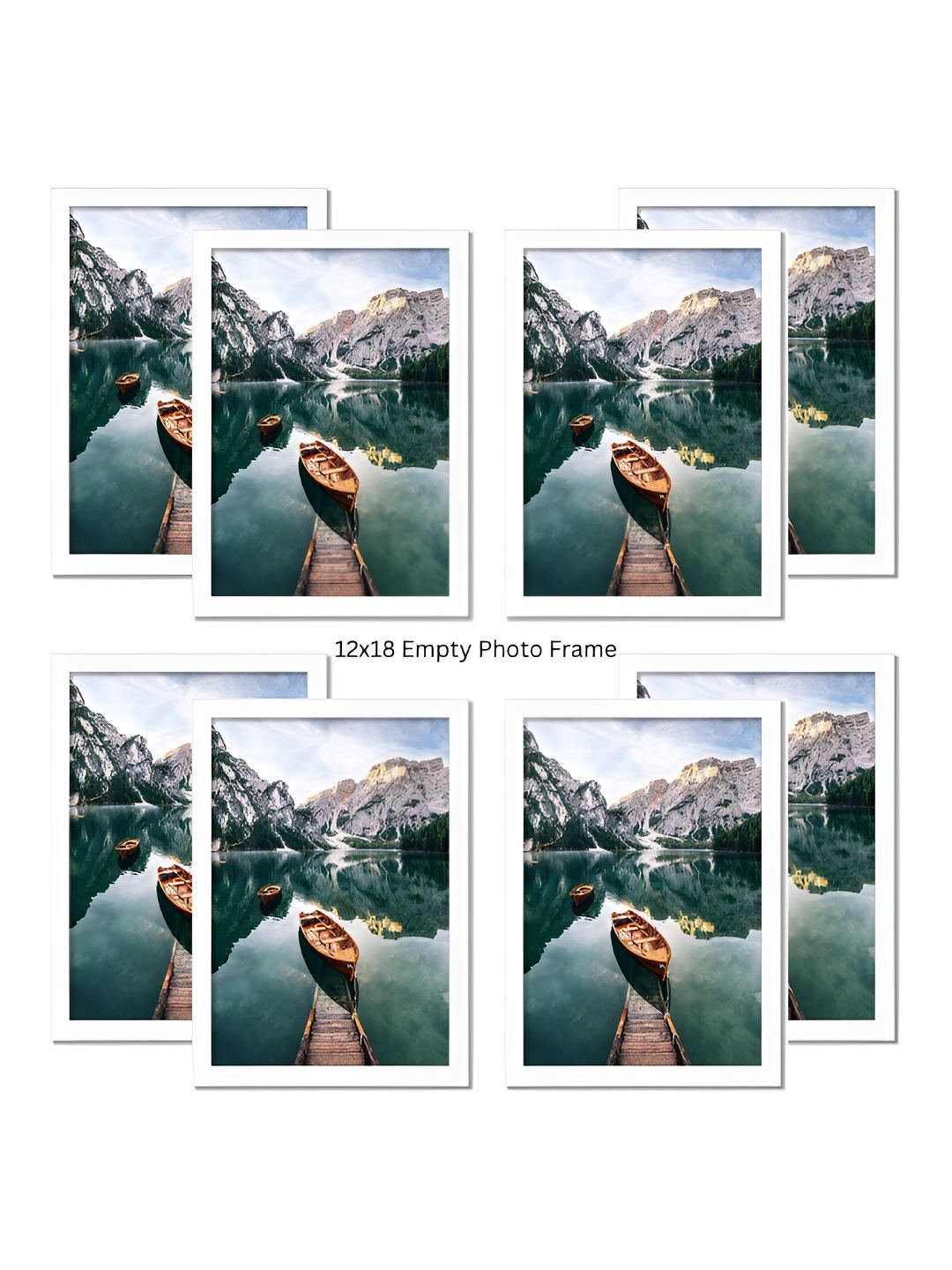 

AbhiKalpya Art Studio-Get a vibe White 8 Pieces Wall Photo Frames