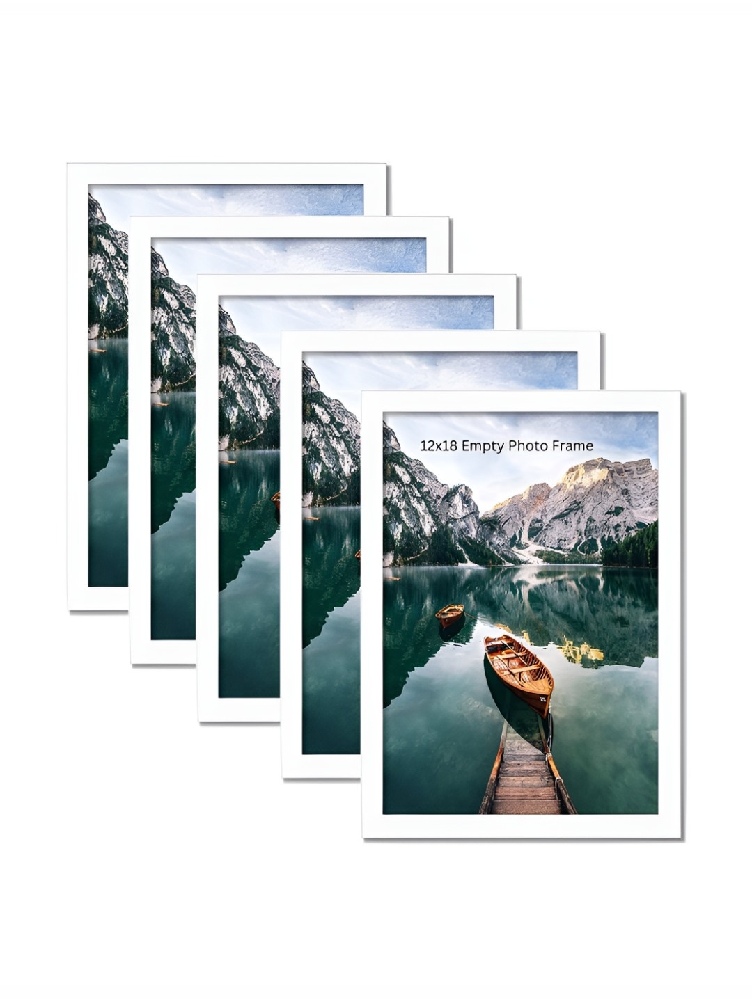 

AbhiKalpya Art Studio-Get a vibe White 5 Pieces Wall Photo Frames
