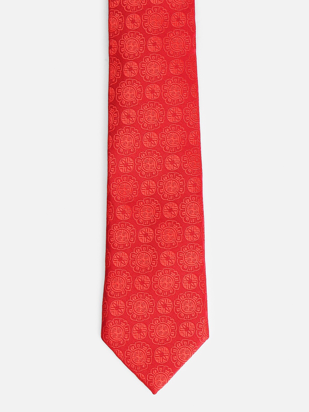 

Van Heusen Men Woven Design Skinny Tie, Red