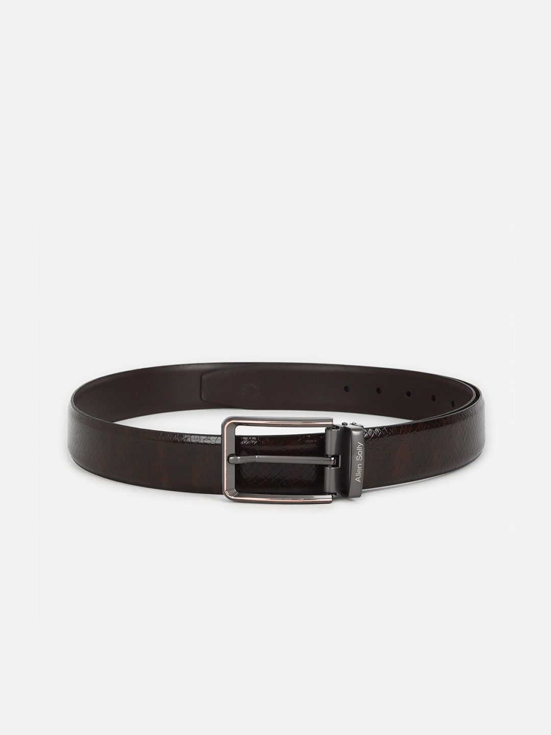 

Allen Solly Men Textured Genuine Leather Formal Belt, Brown