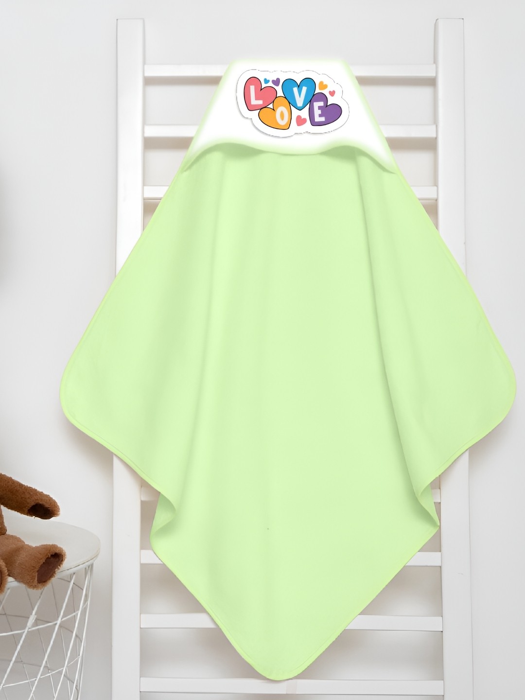 

Babywish Sea Green & White Printed Cotton 225 GSM Bath Towel
