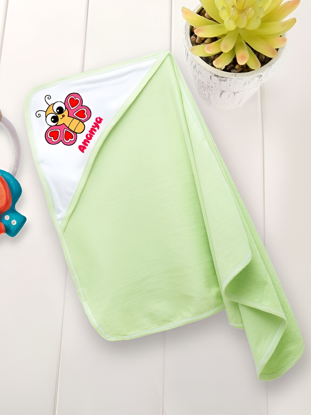 

Babywish Sea Green & White Printed Cotton 225 GSM Bath Towel