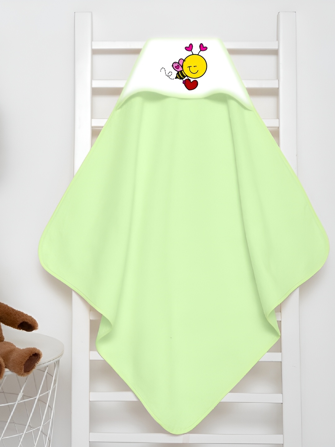 

Babywish Sea Green & White Printed Cotton 225 GSM Bath Towel