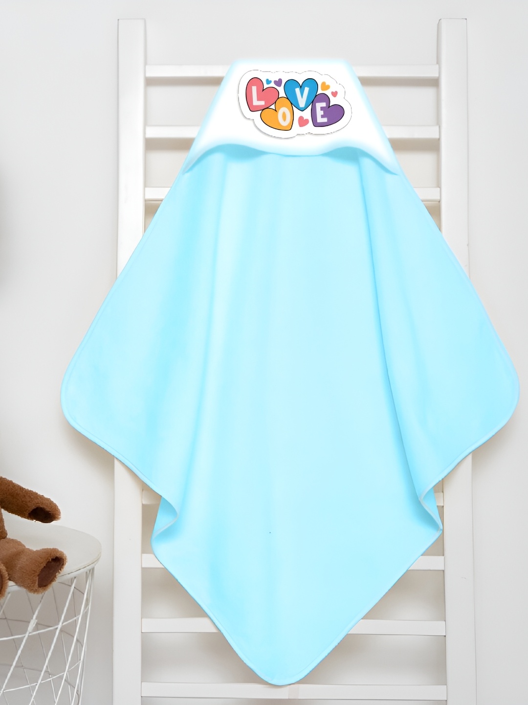 

Babywish Blue & White Printed Cotton 225 GSM Bath Towel
