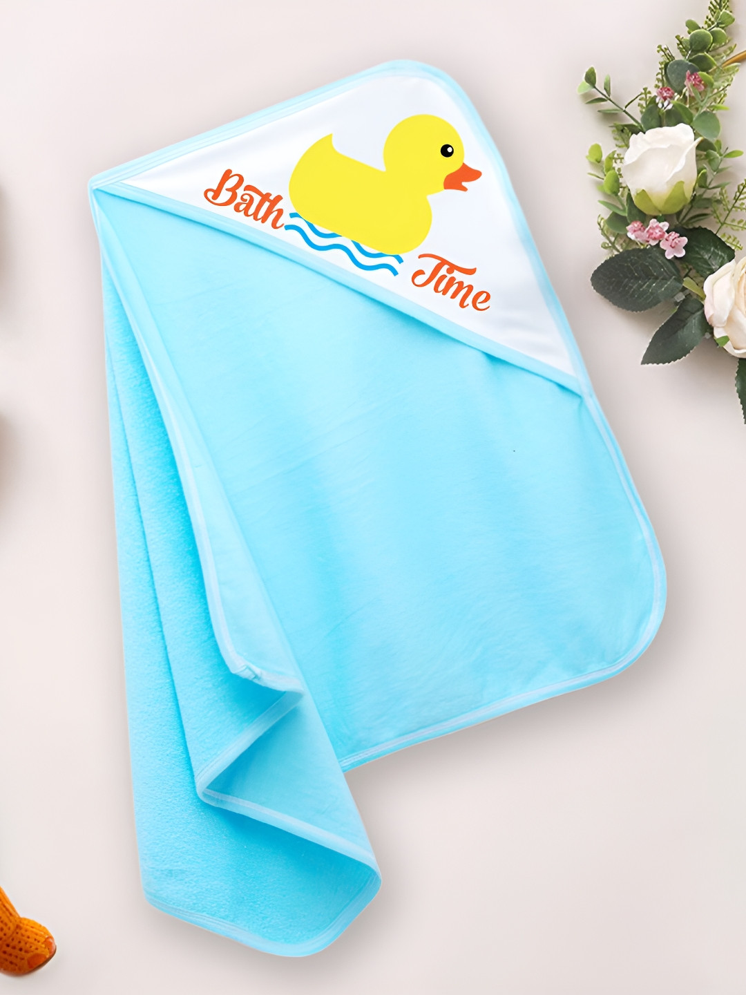 

Babywish Blue & White Printed Cotton 225 GSM Bath Towel