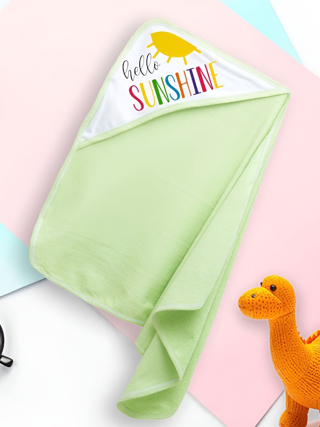 

Babywish Sea Green & White 1 Printed Cotton 225 GSM Bath Towel