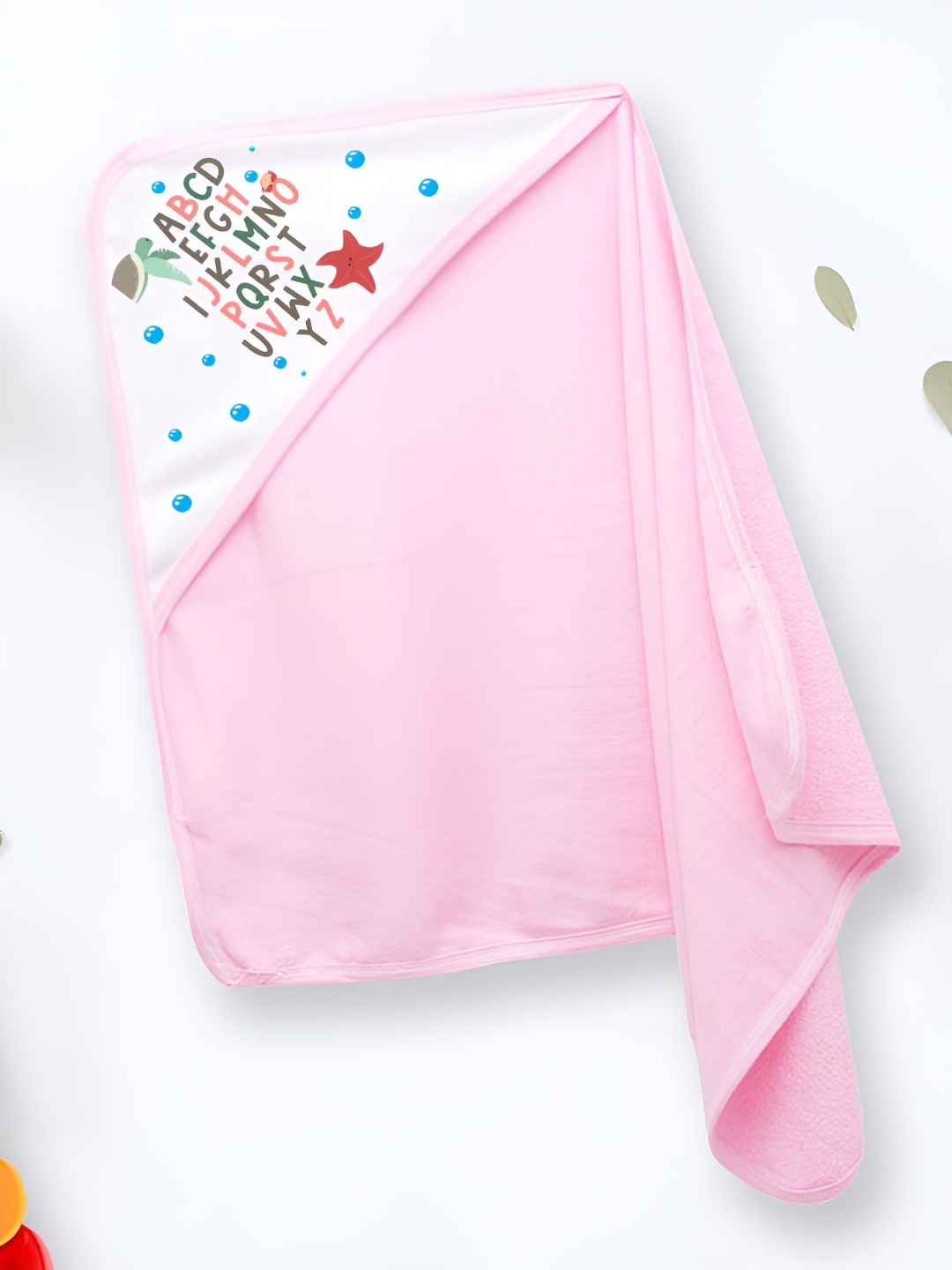 

Babywish Pink & White Printed Cotton 225 GSM Bath Towel