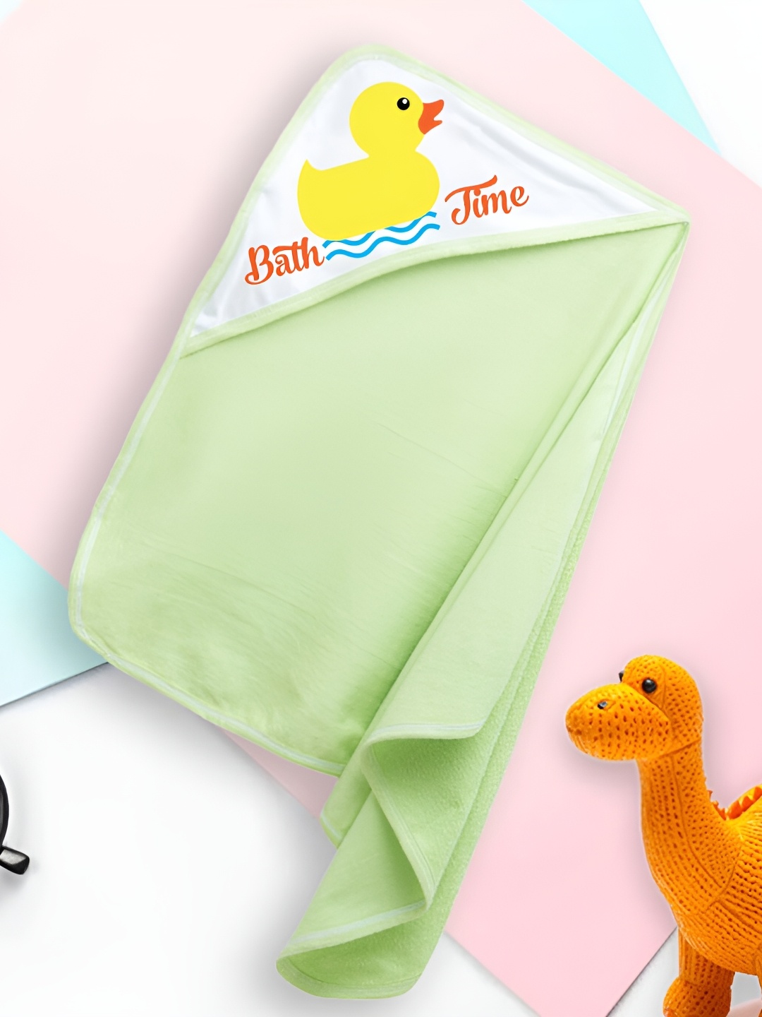 

Babywish Sea Green & White Printed Cotton 225 GSM Bath Towel
