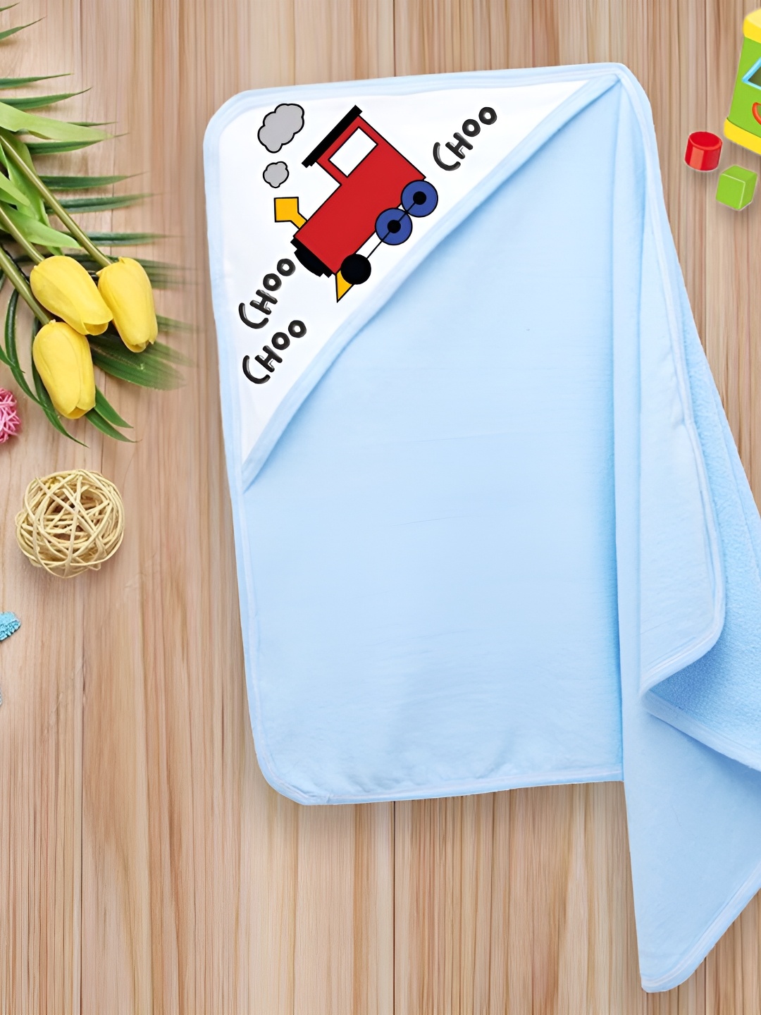 

Babywish Navy Blue & White Printed Cotton 225 GSM Bath Towel