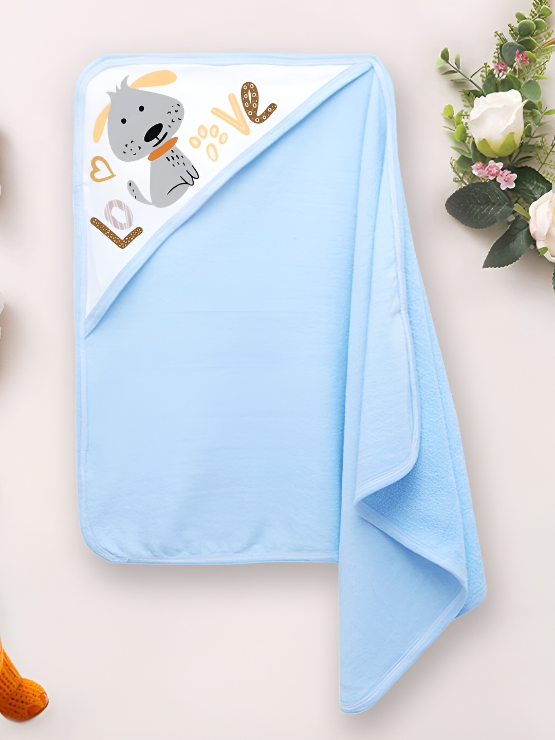 

Babywish Navy Blue & White Printed Cotton 225 GSM Bath Towel