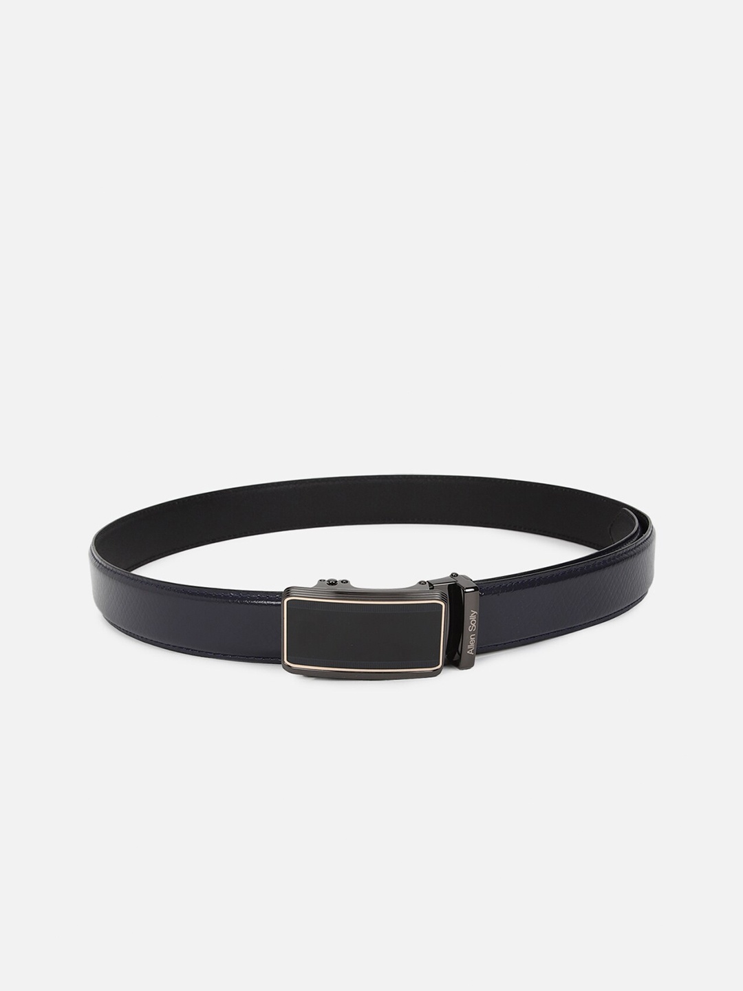 

Allen Solly Men Textured Leather Formal Belt, Navy blue