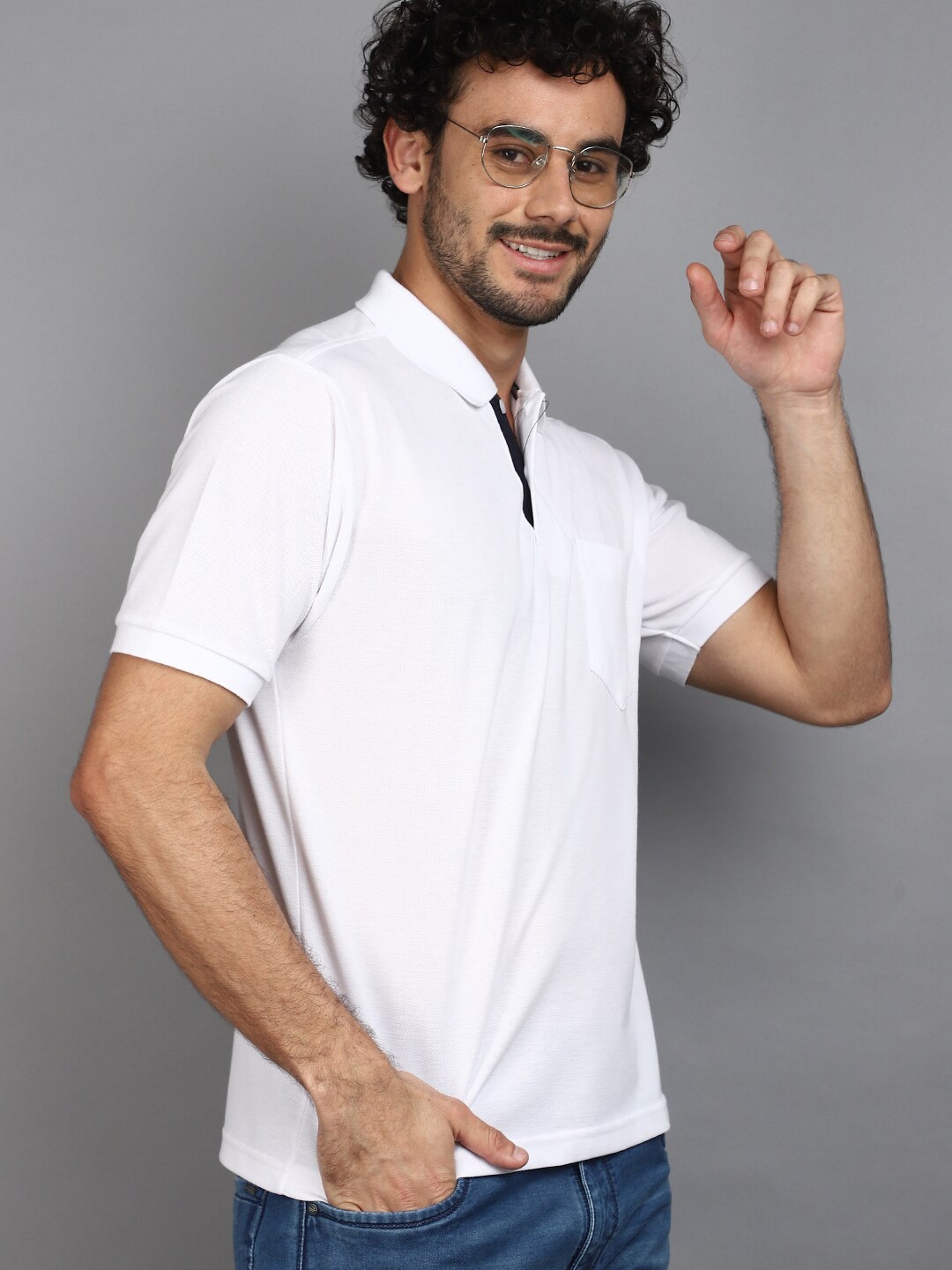

V-Mart Polo Collar Casual T-shirt, White