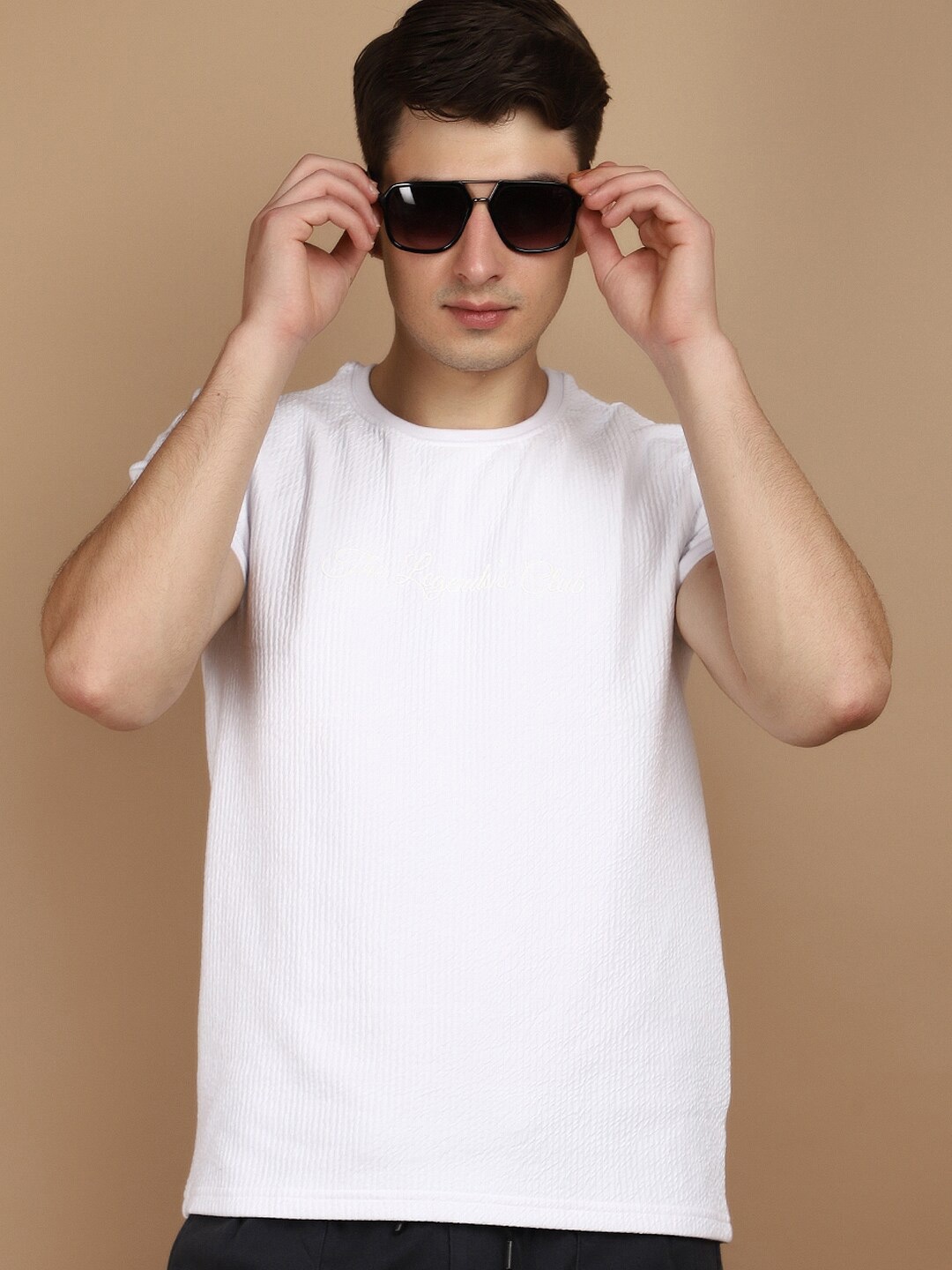 

V-Mart Round Neck Short Sleeves Cotton Casual T-shirt, White