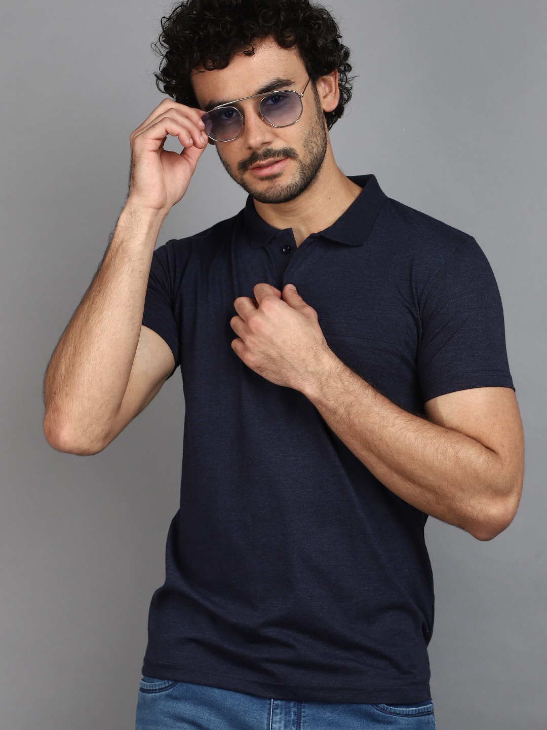 

V-Mart Polo Collar Pockets Slim Fit T-shirt, Blue