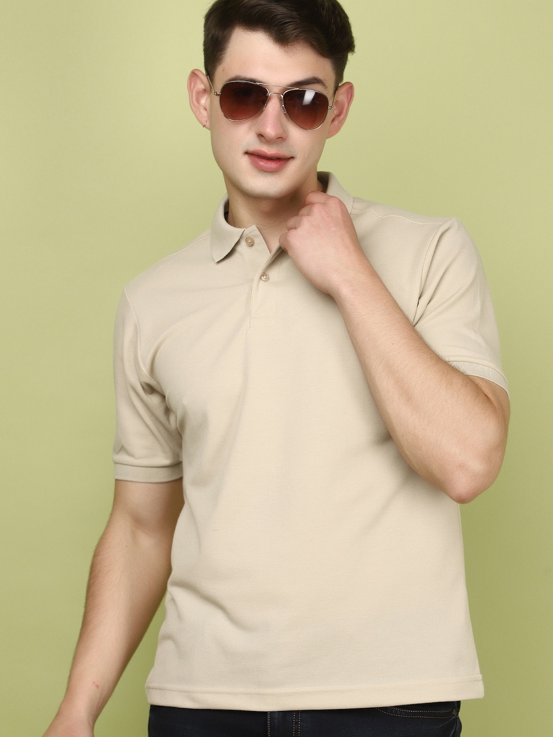 

V-Mart Polo Collar Short Sleeves T-shirt, Beige
