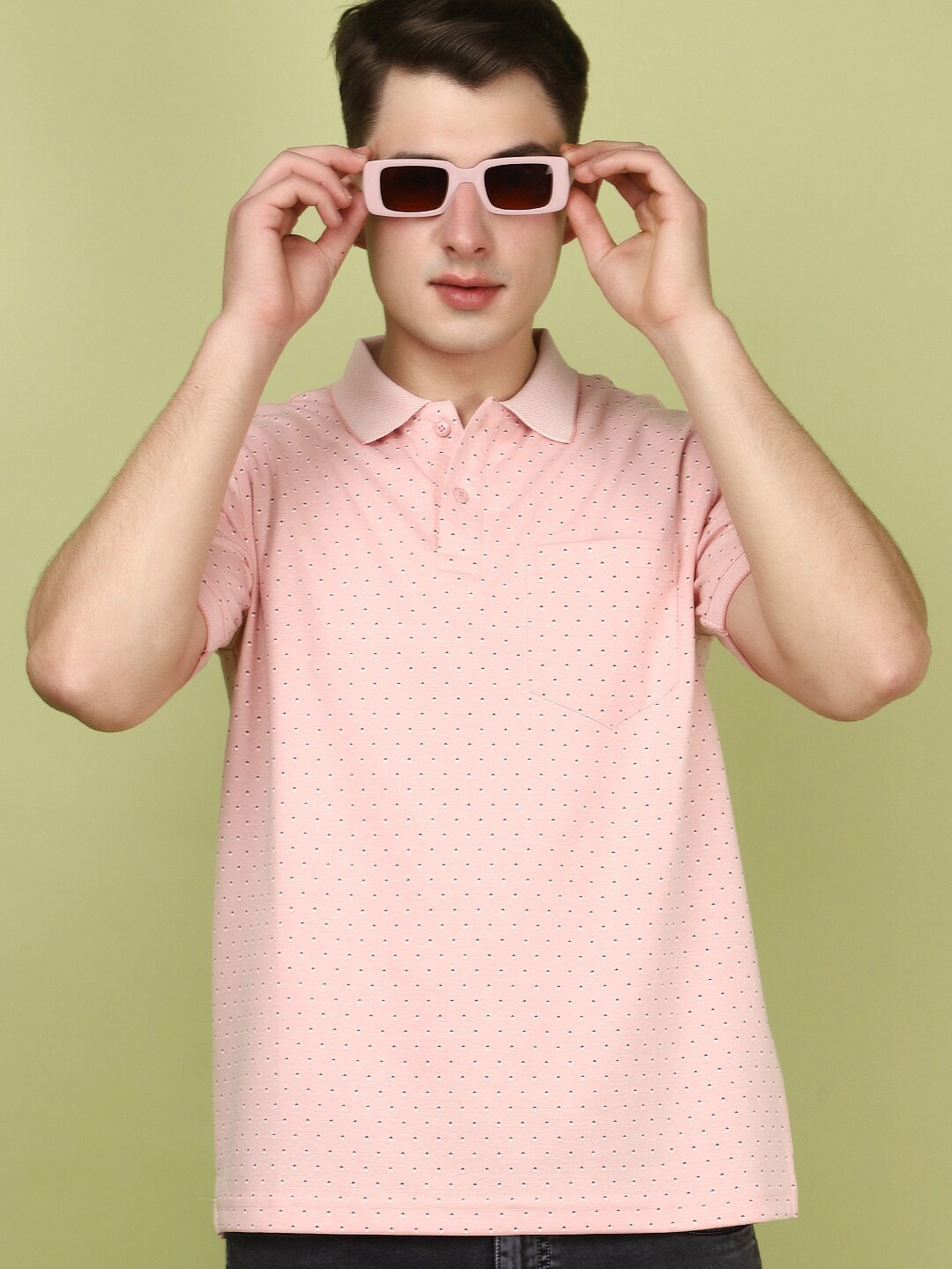 

V-Mart Printed Polo Collar T-shirt, Pink