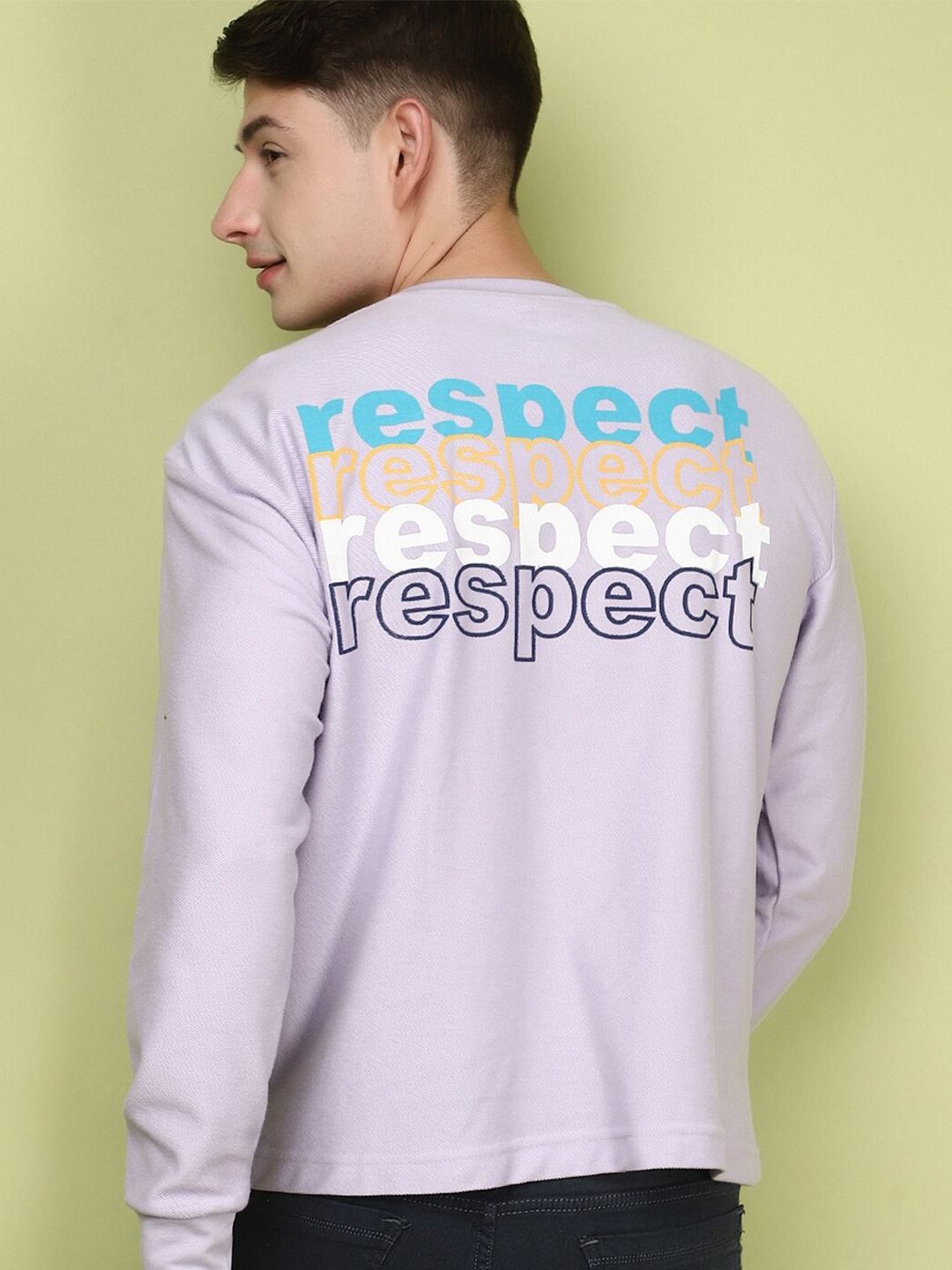 

V-Mart Typography Printed Relaxed Fit Cotton T-shirt, Lavender
