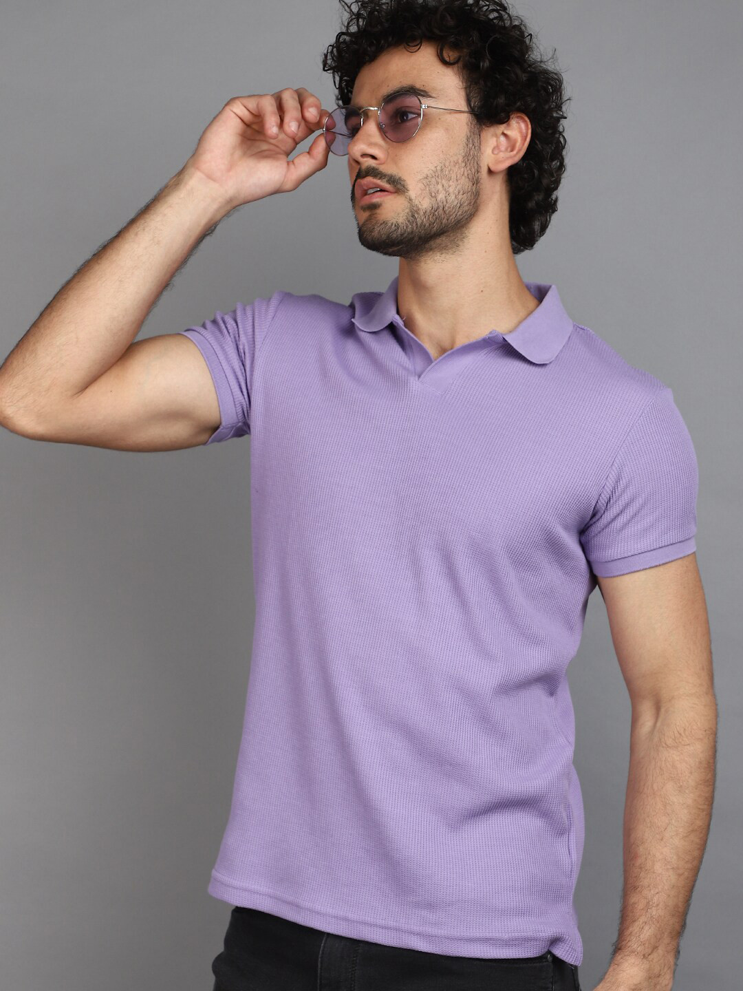 

V-Mart Polo Collar Short Sleeves Cotton Casual T-shirt, Mauve