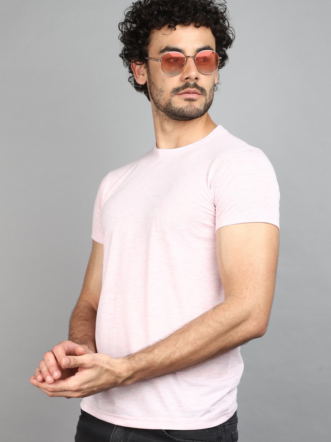 

V-Mart Round Neck Short Sleeves Cotton T-shirt, Pink