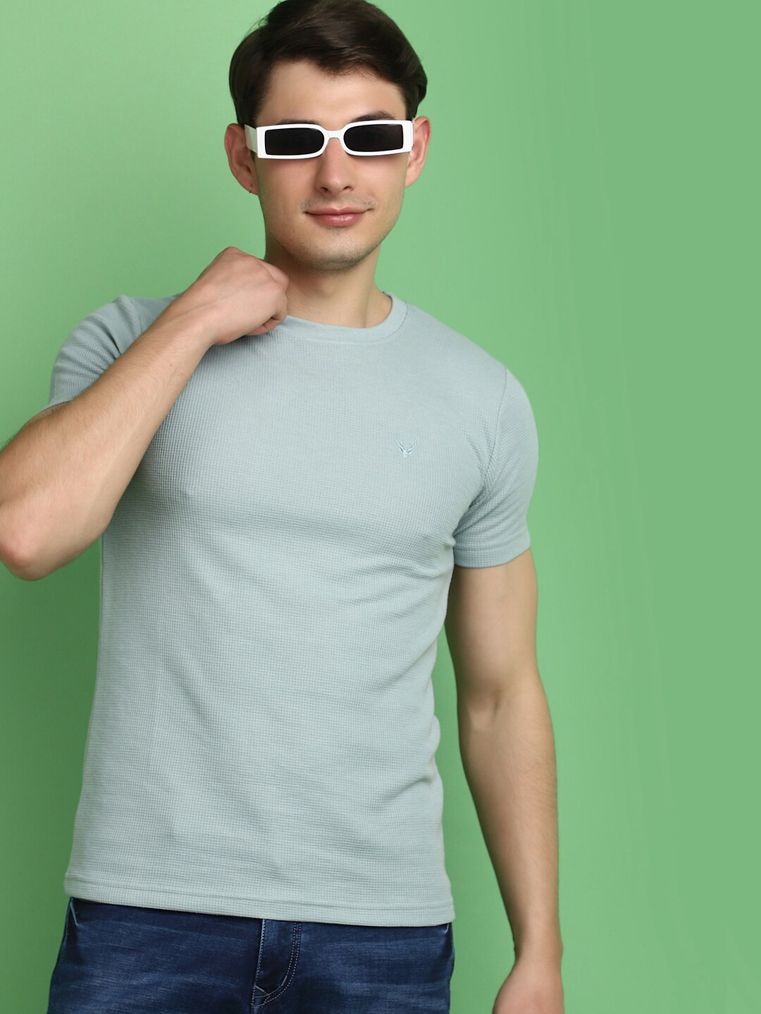 

V-Mart Round Neck Slim Fit Cotton T-Shirt, Green