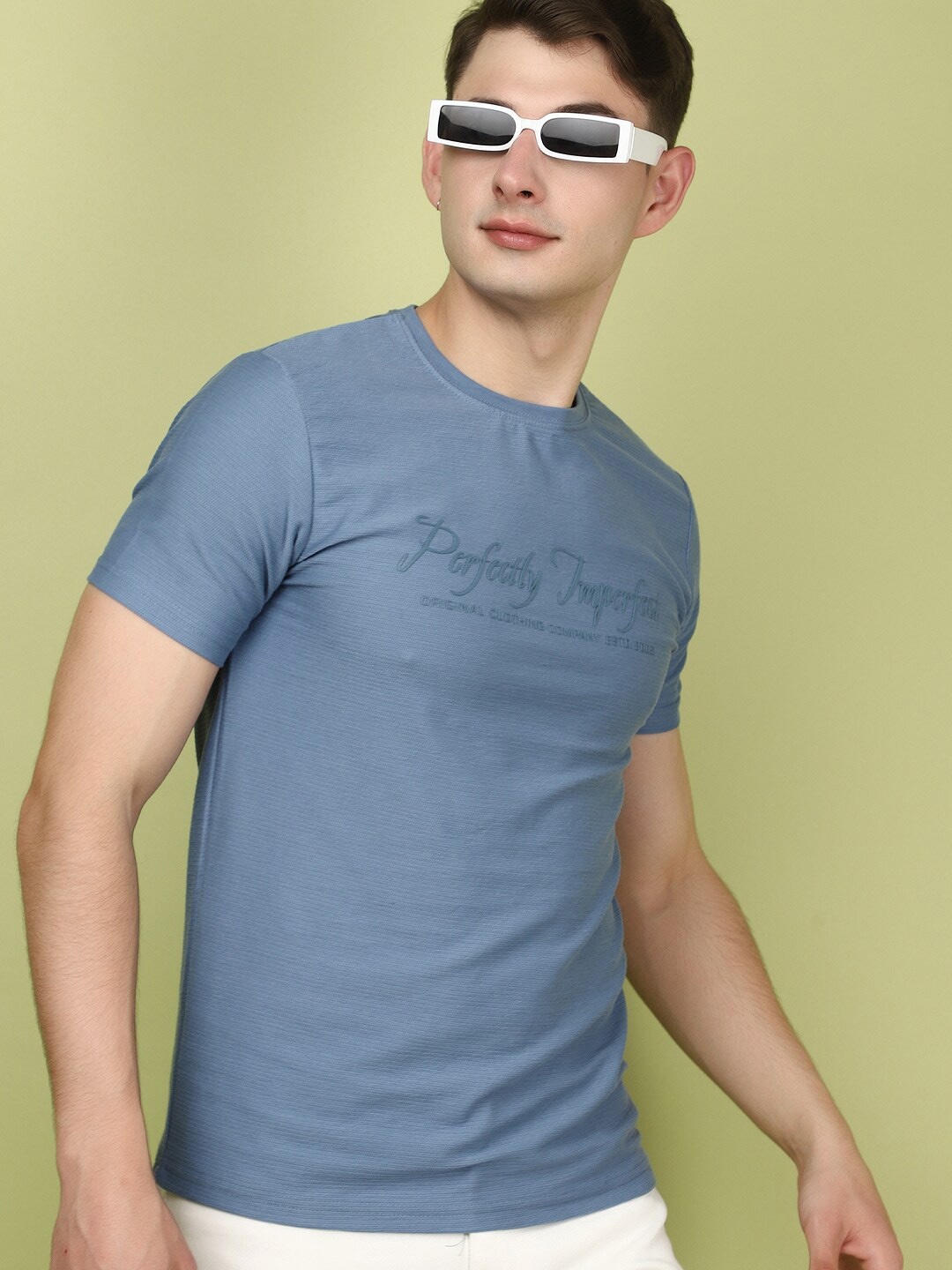 

V-Mart Typography Printed Cotton T-Shirt, Blue
