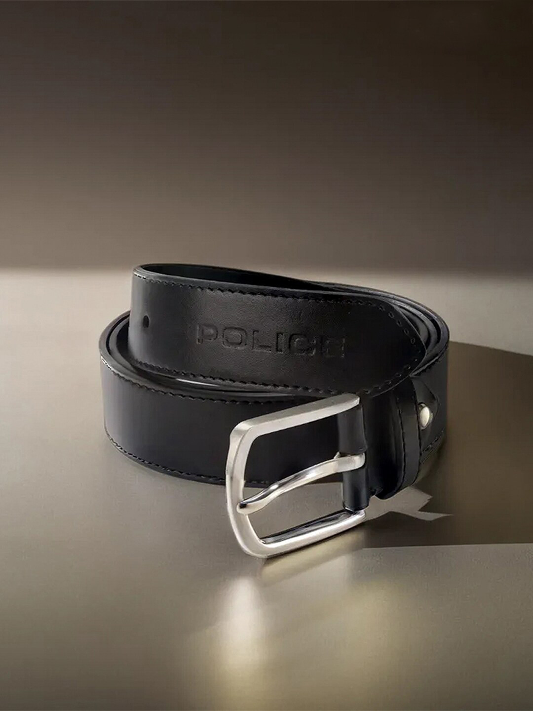 

Police Men Slim Formal Belt, Black