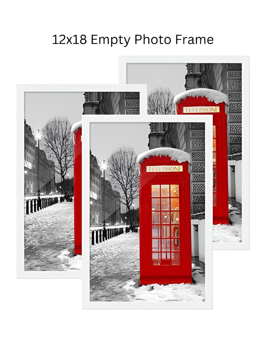 

AbhiKalpya Art Studio-Get a vibe White 3 Pieces Wall Photo Frame