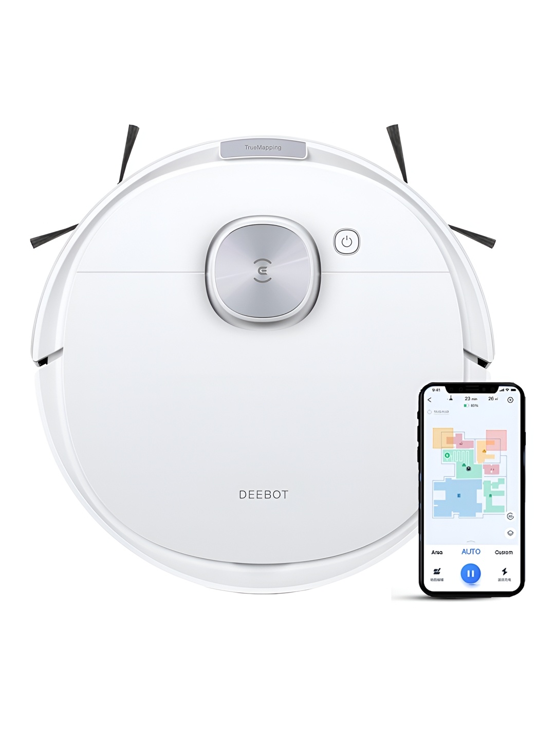 

Ecovacs Purple Automatic Robotic Vacuum Cleaner, White