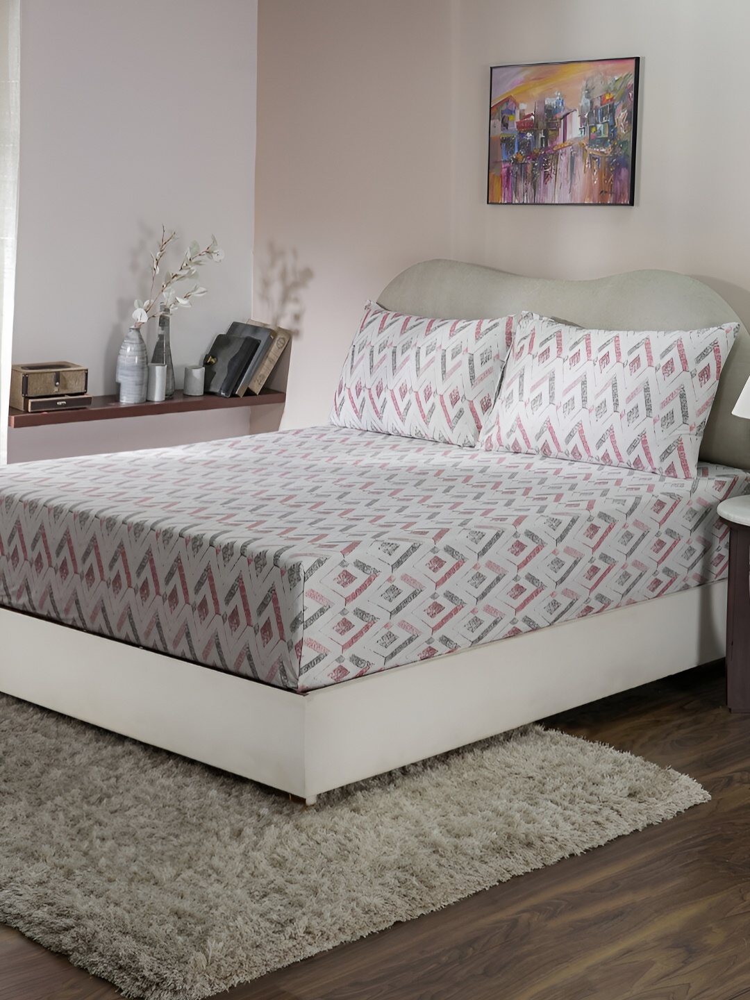 

MASPAR Red & Green Printed 210TC Cotton King Bedsheet With Pillow Cover