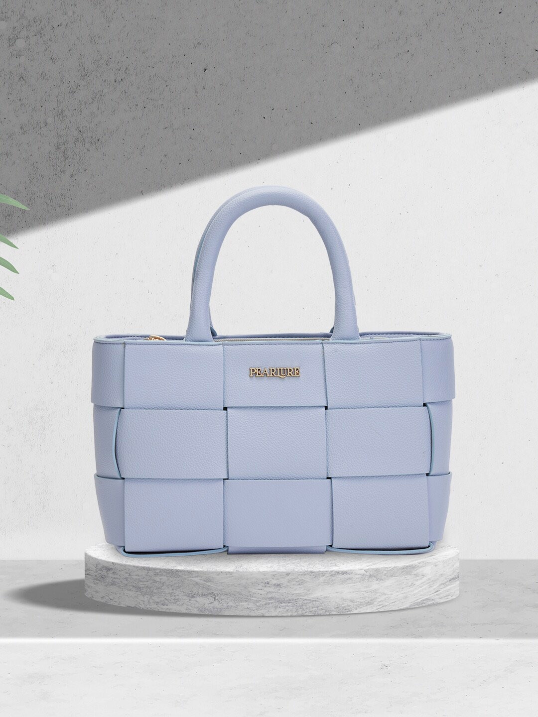

Pearlure Self Designed Structured Satchel, Blue
