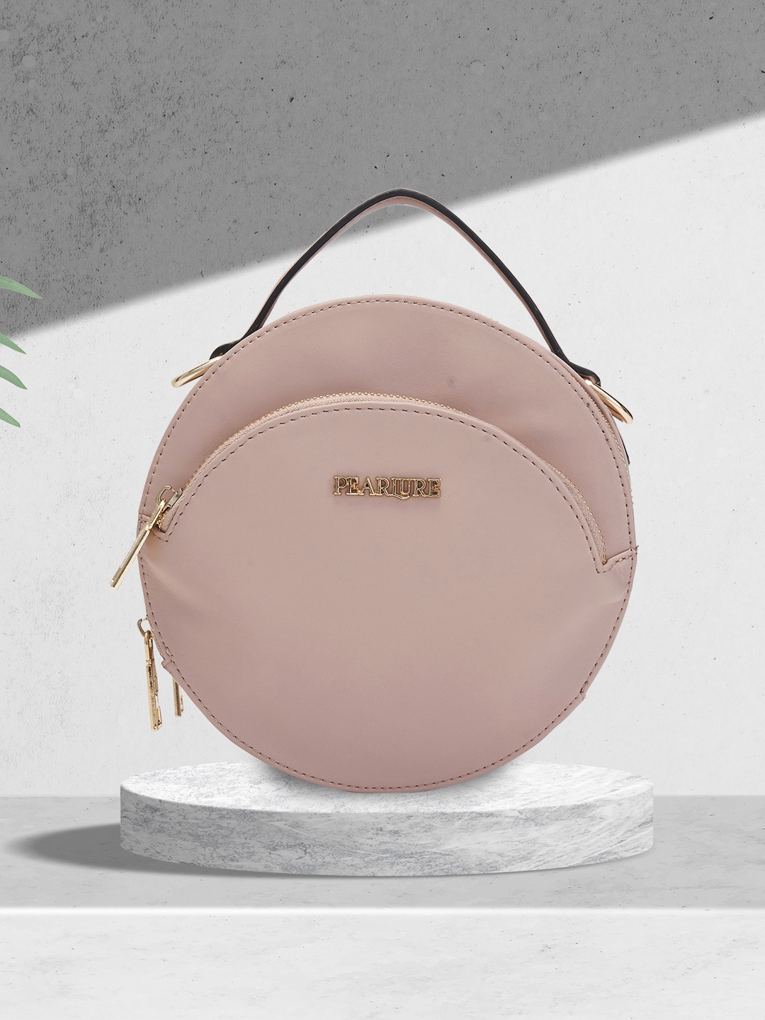

Pearlure Structured Sling Bag, Taupe