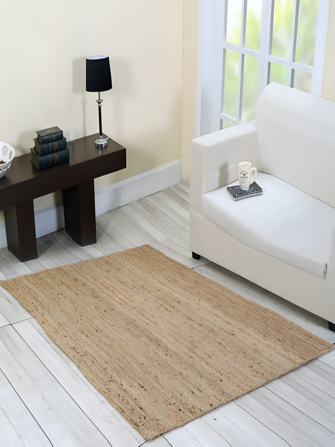 

bsb home Beige Abstract Anti-Skid Jute Rectangular Carpet