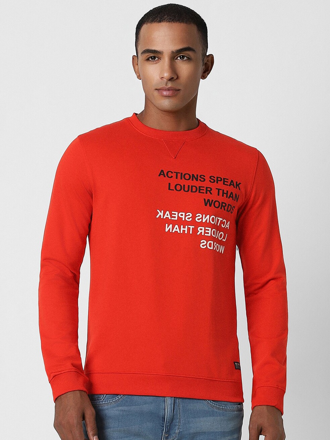 

PETER ENGLAND UNIVERSITY Typography Printed Pullover Sweatshirt, Red